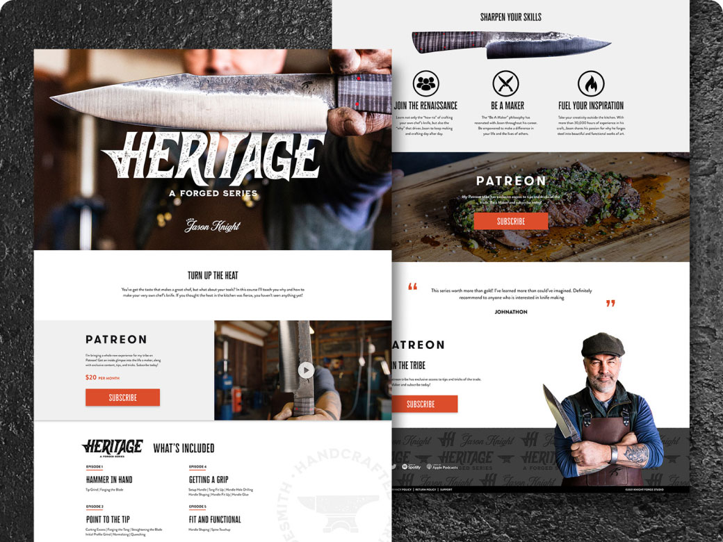 An illustrative photo mockup of knight forge's website, showcasing a visually appealing and modern web design layout.